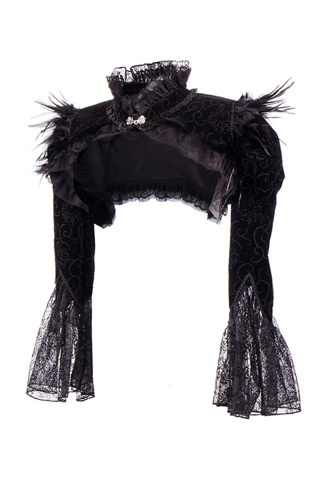 Gothic Black Feather Shrug
