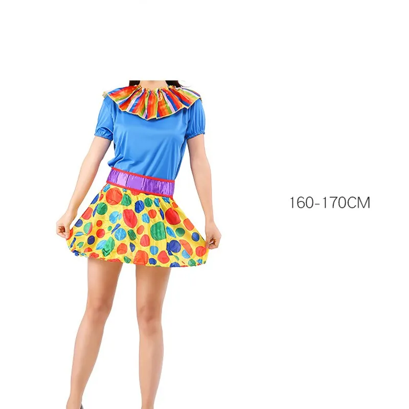Halloween Adult Funny Circus Clown Naughty Cosplay Costumes For Men Women Carnival Christmas Party Clown Costume Wig and Nose