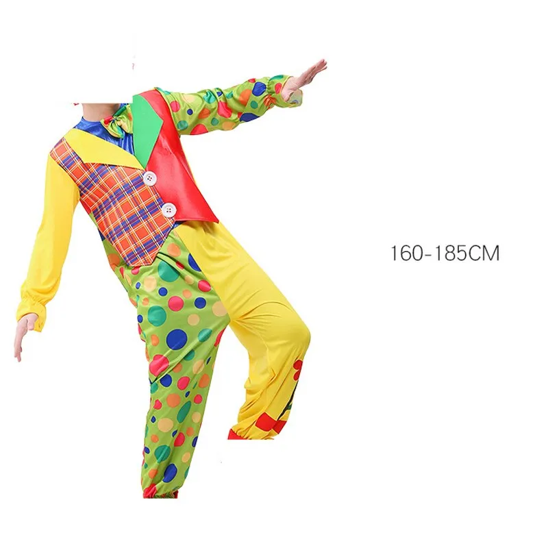 Halloween Adult Funny Circus Clown Naughty Cosplay Costumes For Men Women Carnival Christmas Party Clown Costume Wig and Nose