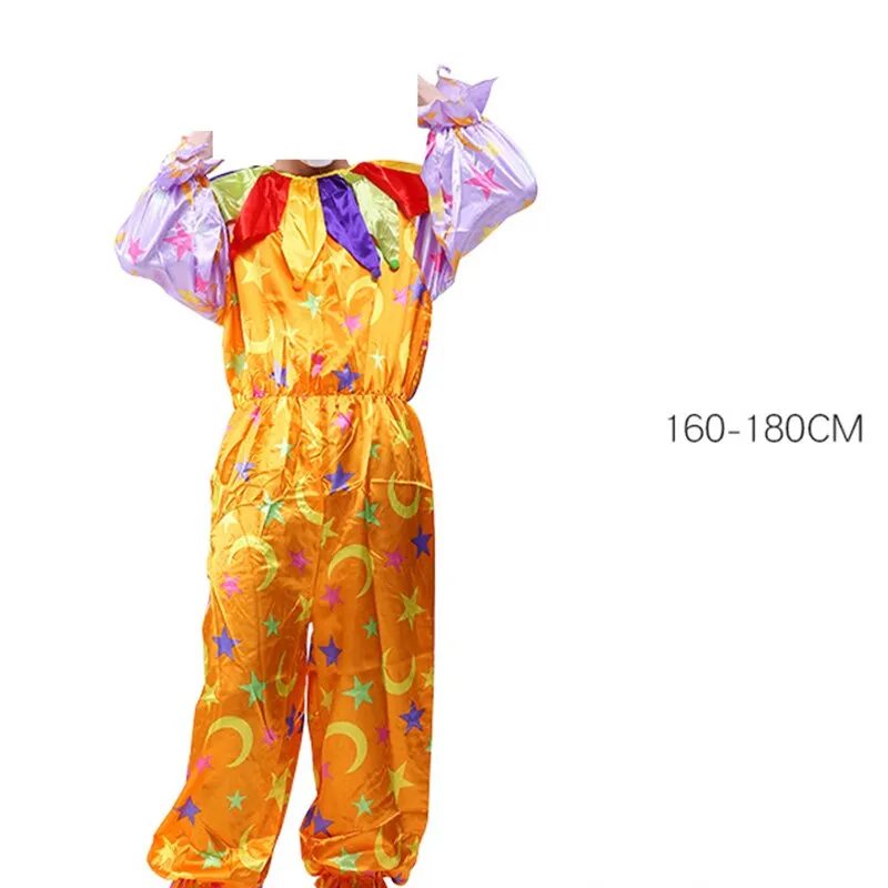 Halloween Adult Funny Circus Clown Naughty Cosplay Costumes For Men Women Carnival Christmas Party Clown Costume Wig and Nose