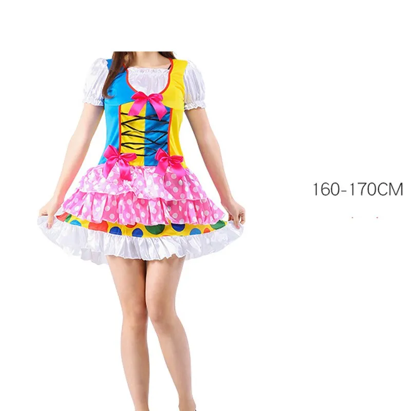 Halloween Adult Funny Circus Clown Naughty Cosplay Costumes For Men Women Carnival Christmas Party Clown Costume Wig and Nose
