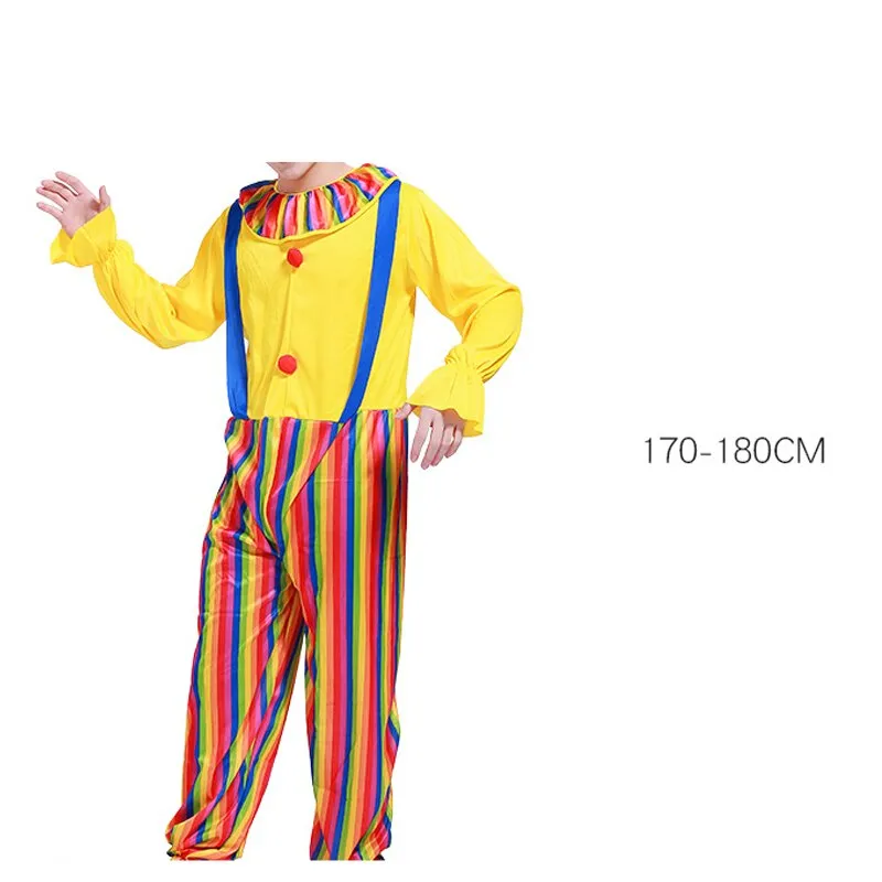 Halloween Adult Funny Circus Clown Naughty Cosplay Costumes For Men Women Carnival Christmas Party Clown Costume Wig and Nose