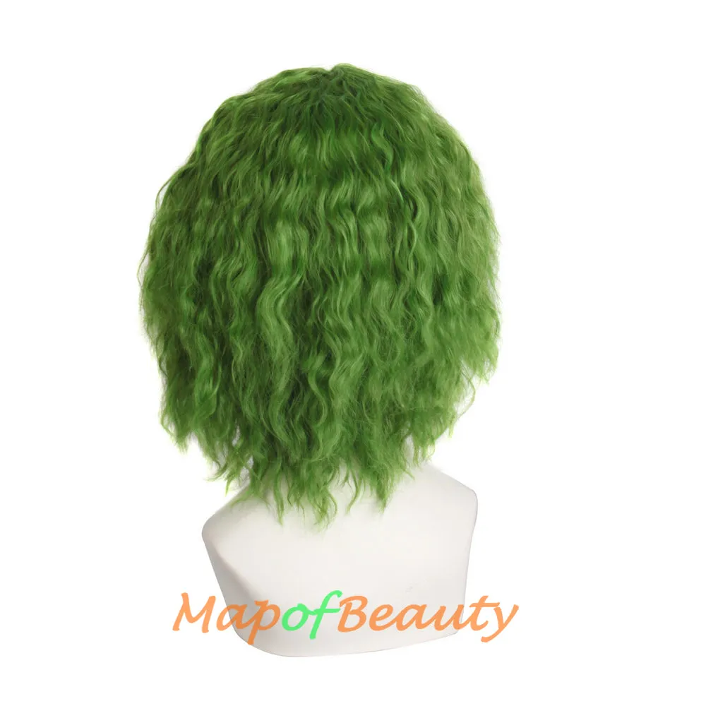 Halloween Joker Green Natural Small Volume Cosplay Costume Party Curly Wigs