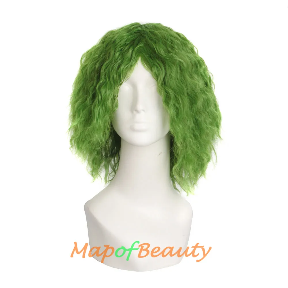 Halloween Joker Green Natural Small Volume Cosplay Costume Party Curly Wigs