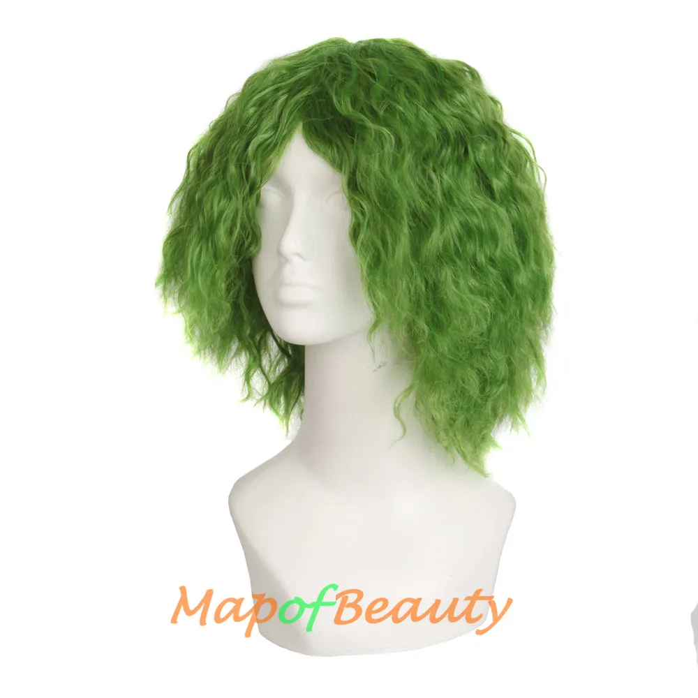 Halloween Joker Green Natural Small Volume Cosplay Costume Party Curly Wigs