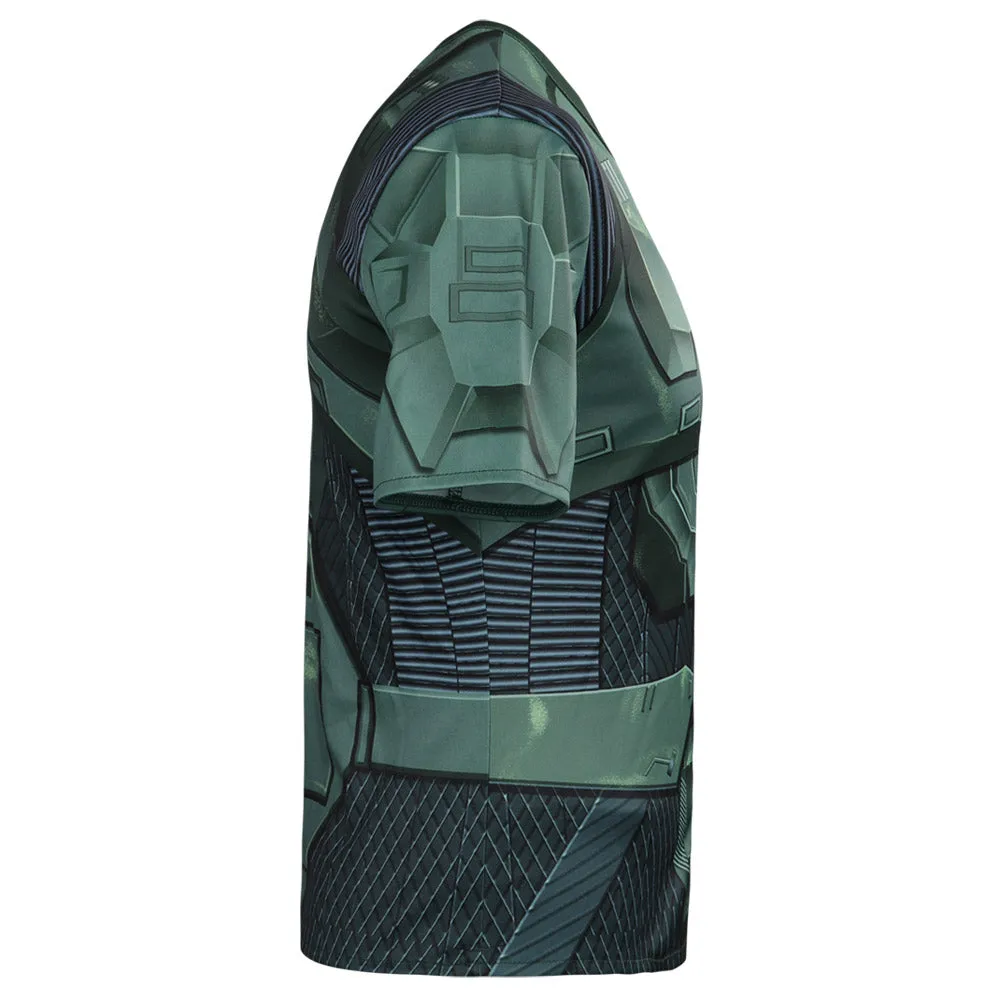 Halo Season 1 Master Chief John 117 Cosplay Costume 3D Print T-shirt Short Sleeve Shirt Halloween Carnival Suit-cossky®