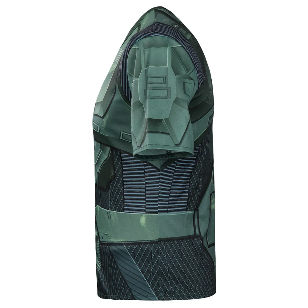 Halo Season 1 Master Chief John 117 Cosplay Costume 3D Print T-shirt Short Sleeve Shirt Halloween Carnival Suit-cossky®
