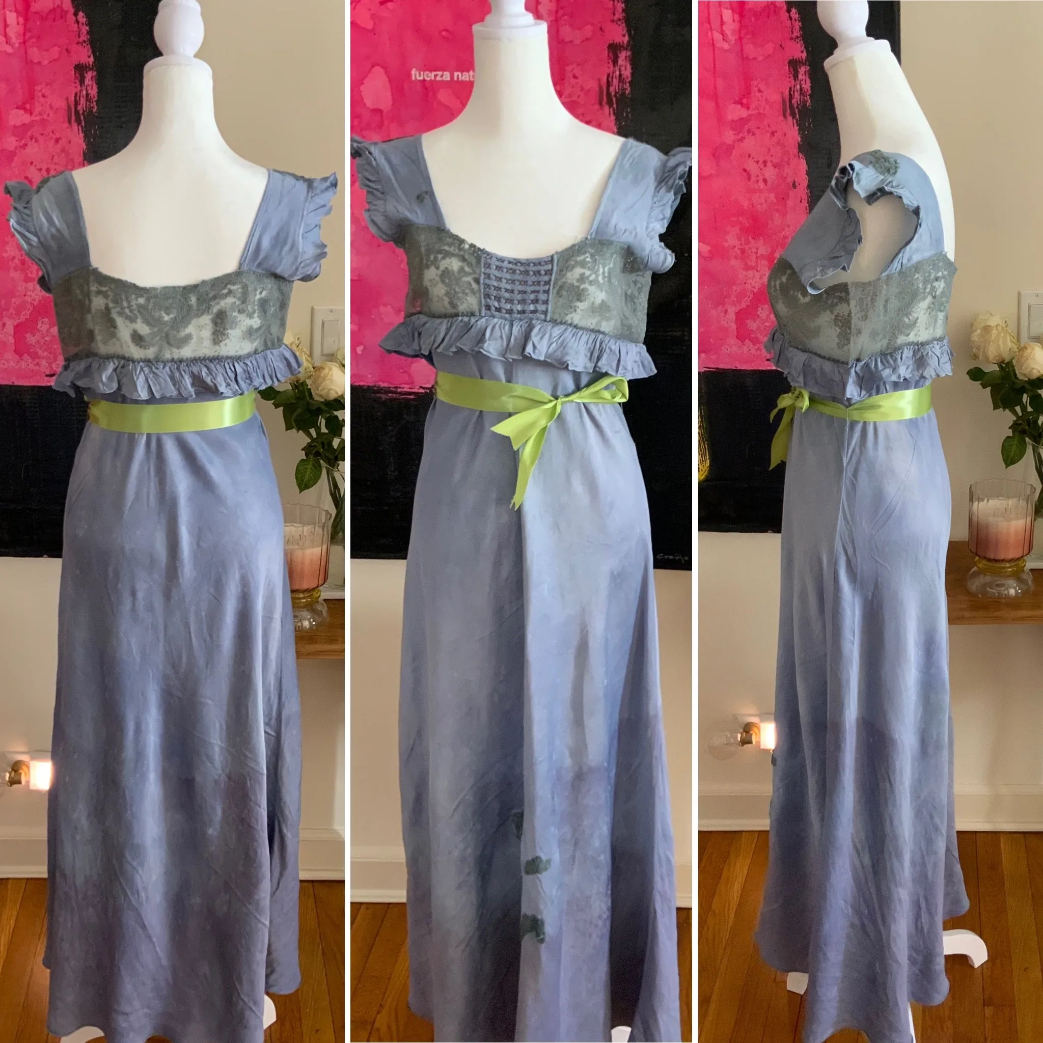 Hand Dyed satin Nightgown - 40s - 40G