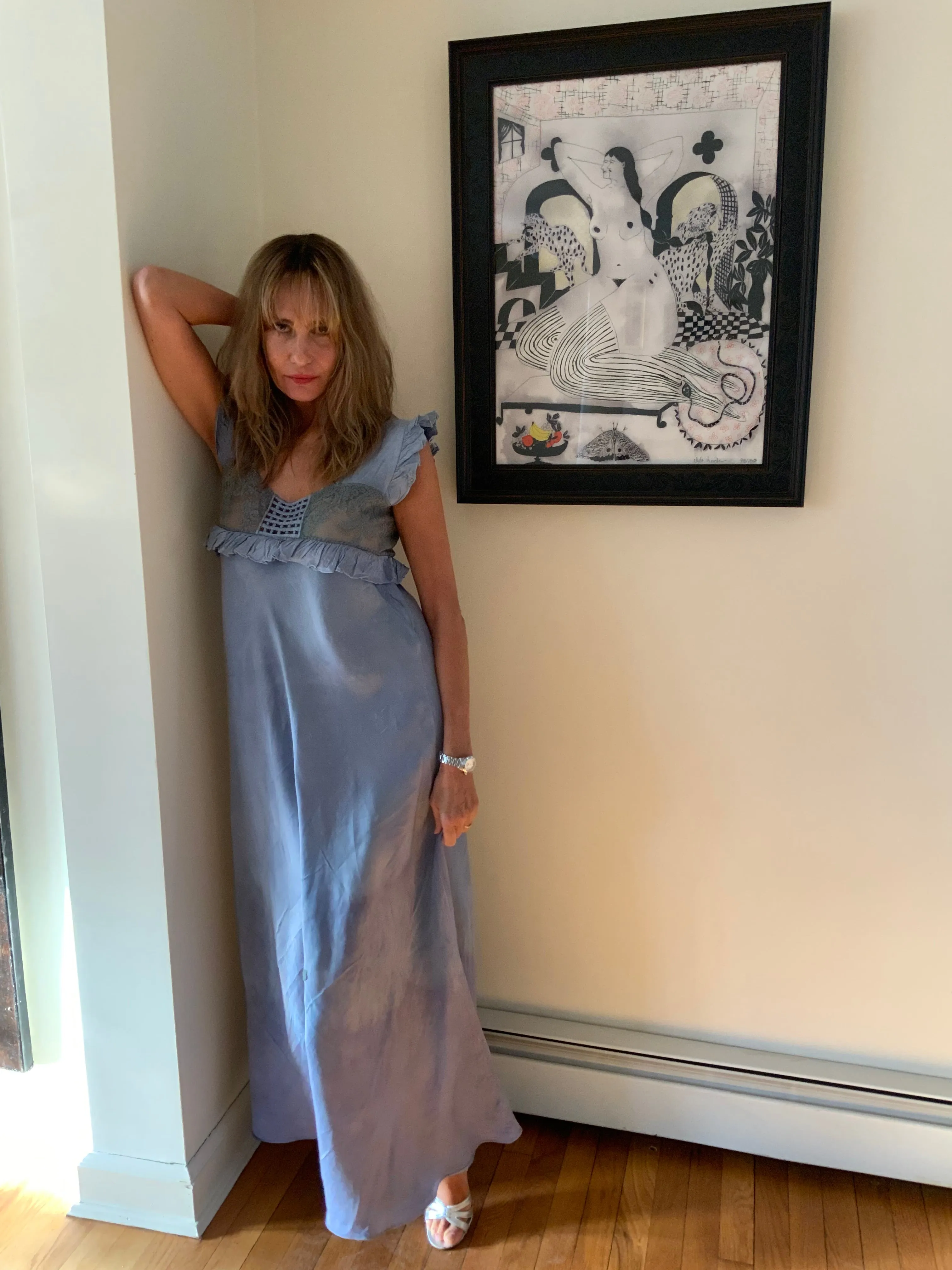 Hand Dyed satin Nightgown - 40s - 40G