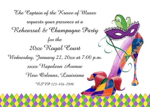 HARLEQUIN SHOE CUSTOM INVITATION