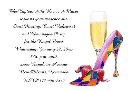 HARLEQUIN SHOE CUSTOM INVITATION