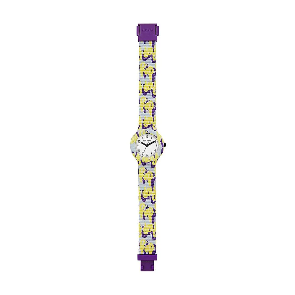 Hip Hop 80's Logo Blue Logomania Collection 32mm Hwu1148 watch