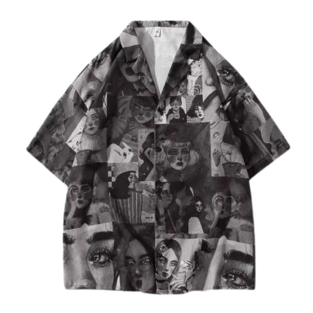 Hip-hop Character Print Shirt