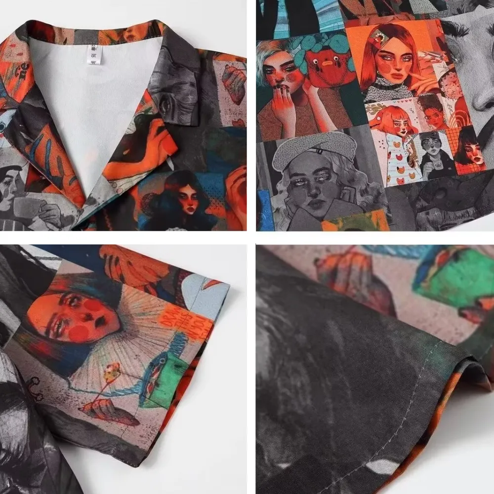 Hip-hop Character Print Shirt