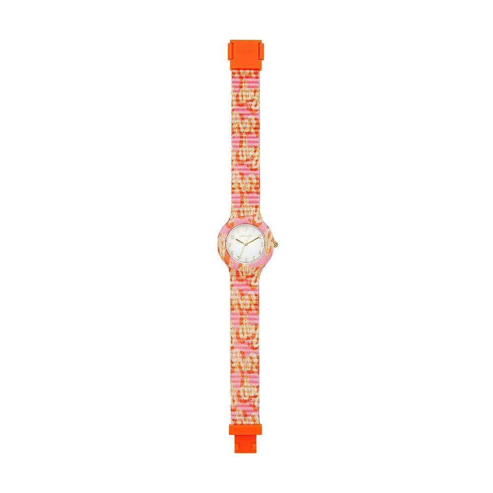 Hip hop clock 80's logo Pink Logomania Collection 32mm Hwu1149