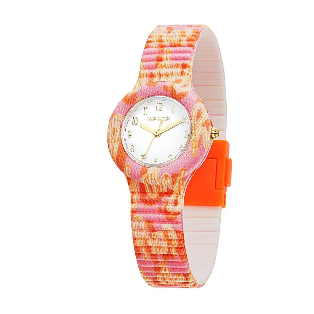 Hip hop clock 80's logo Pink Logomania Collection 32mm Hwu1149
