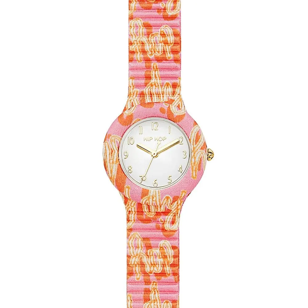 Hip hop clock 80's logo Pink Logomania Collection 32mm Hwu1149