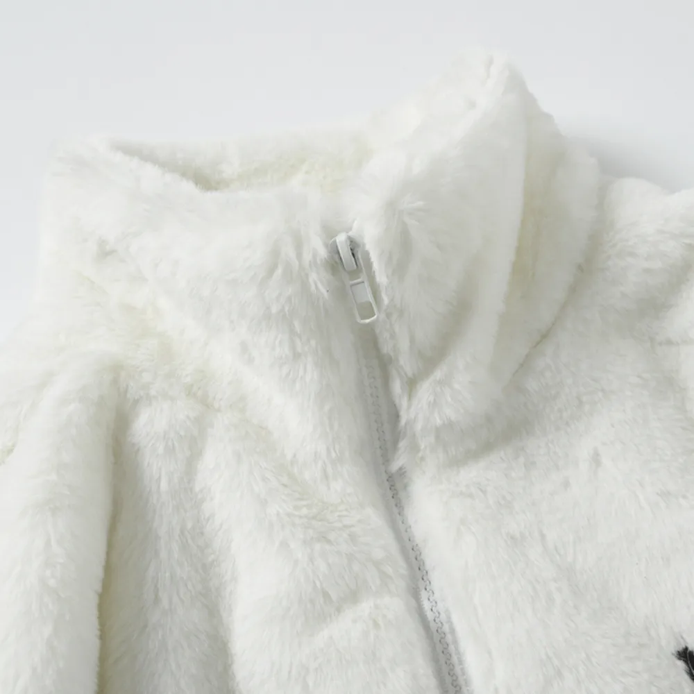 Hip Hop Cross Embroidery Fleece Coat