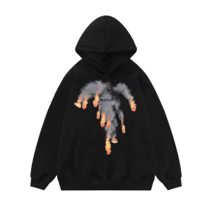 Hip Hop Fireball Pure Pattern Hoodie