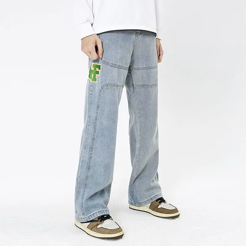 Hip Hop Letter Embroidery Jeans