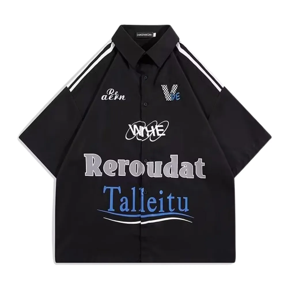 Hip Hop Letter Racing Shirt