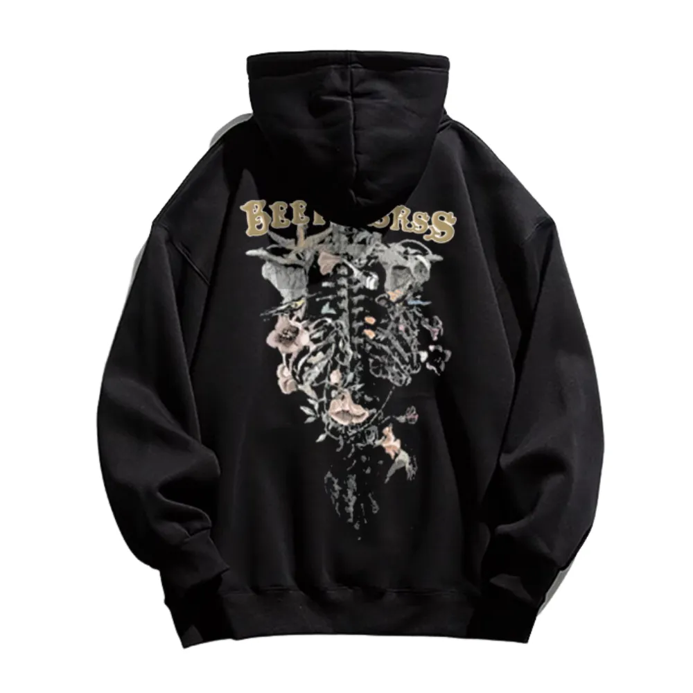 Hip Hop Rejuvenated Skull Print Hoodie