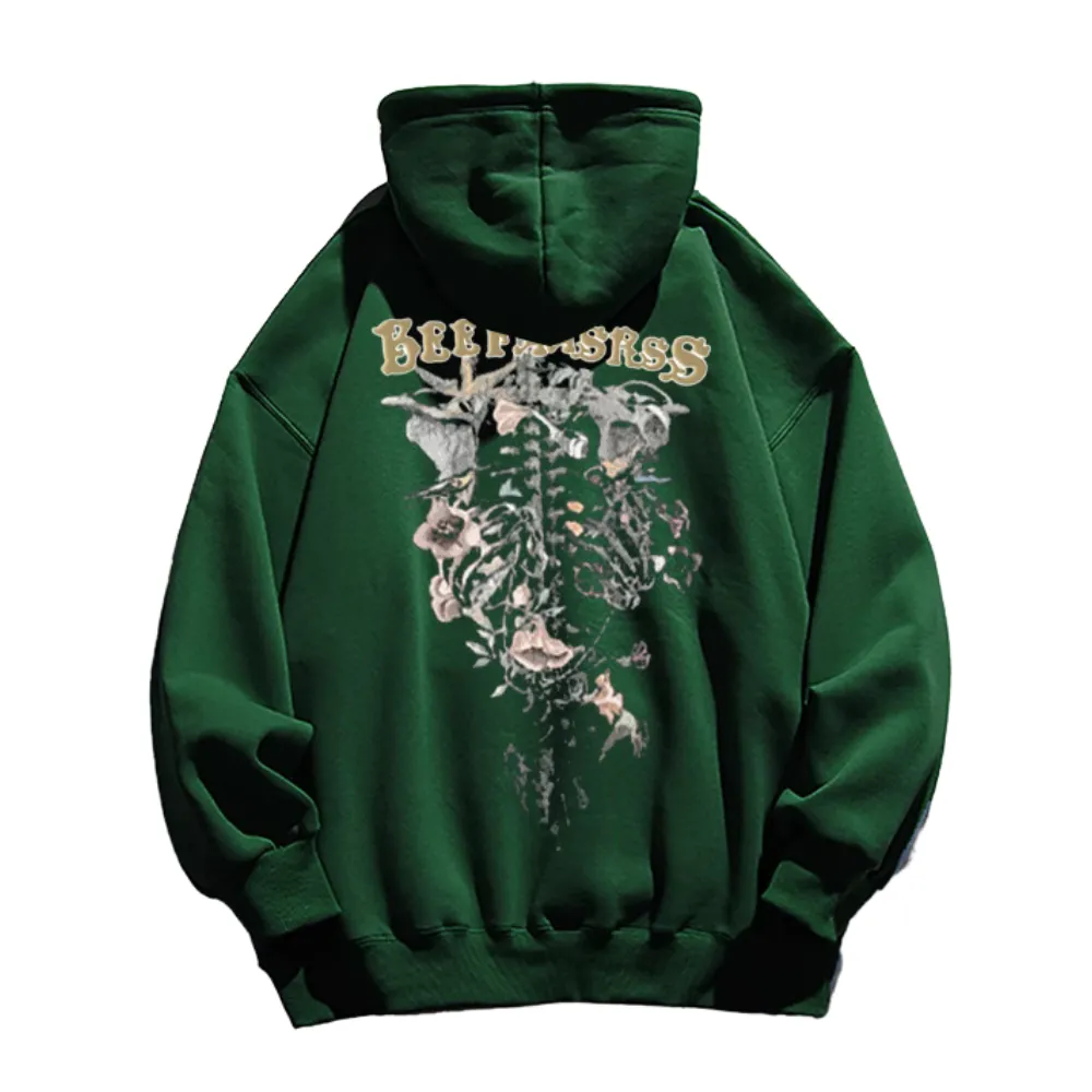 Hip Hop Rejuvenated Skull Print Hoodie