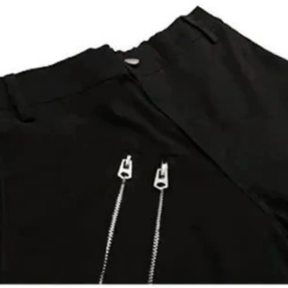 Hip Hop Solid Zip Jeans