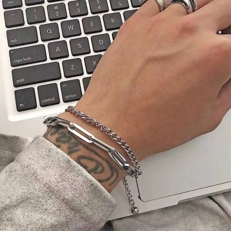 Hip Hop Stitching Double Bracelet