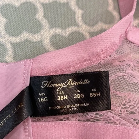 Honey Birdette Rebecca Sweet Pink Lace Bra 38H