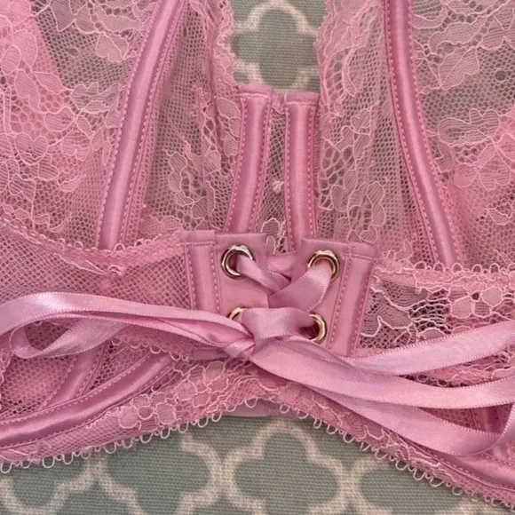 Honey Birdette Rebecca Sweet Pink Lace Bra 38H