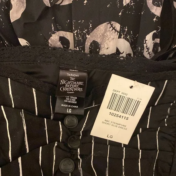 Hot Topic The Nightmare Before Christmas Pinstriped Coset Lace-up Mini Dress