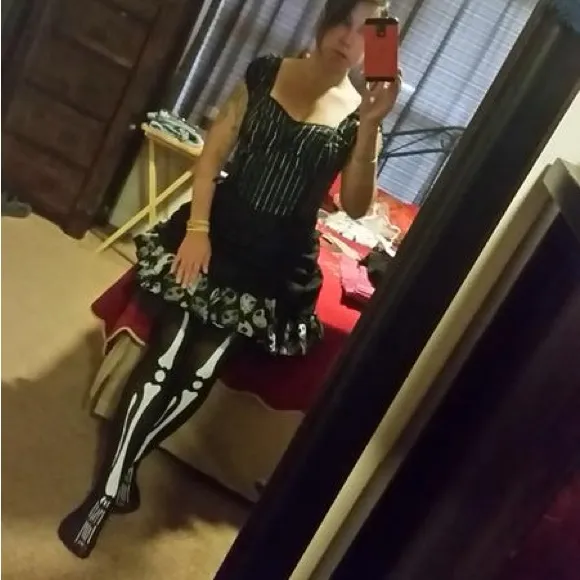 Hot Topic The Nightmare Before Christmas Pinstriped Coset Lace-up Mini Dress