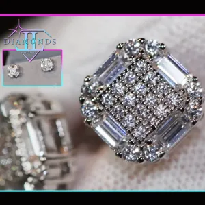 Iced Out Ear Studs | Hip Hop Earrings | Hip Hop Ear Studs