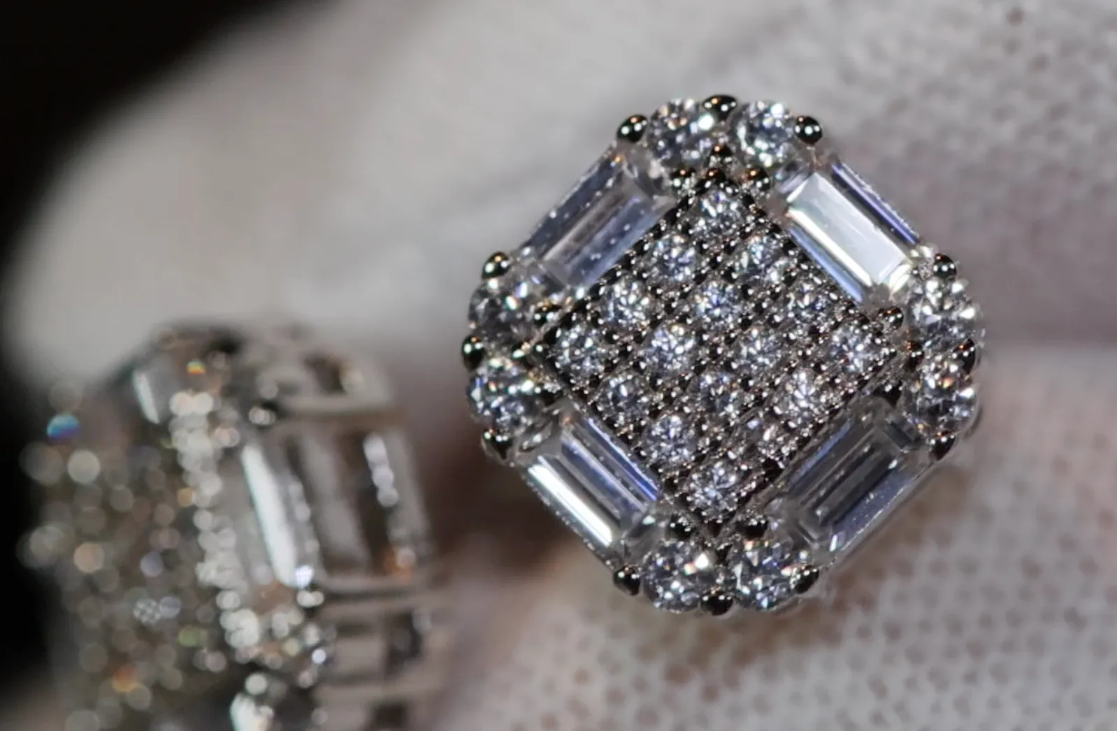 Iced Out Ear Studs | Hip Hop Earrings | Hip Hop Ear Studs