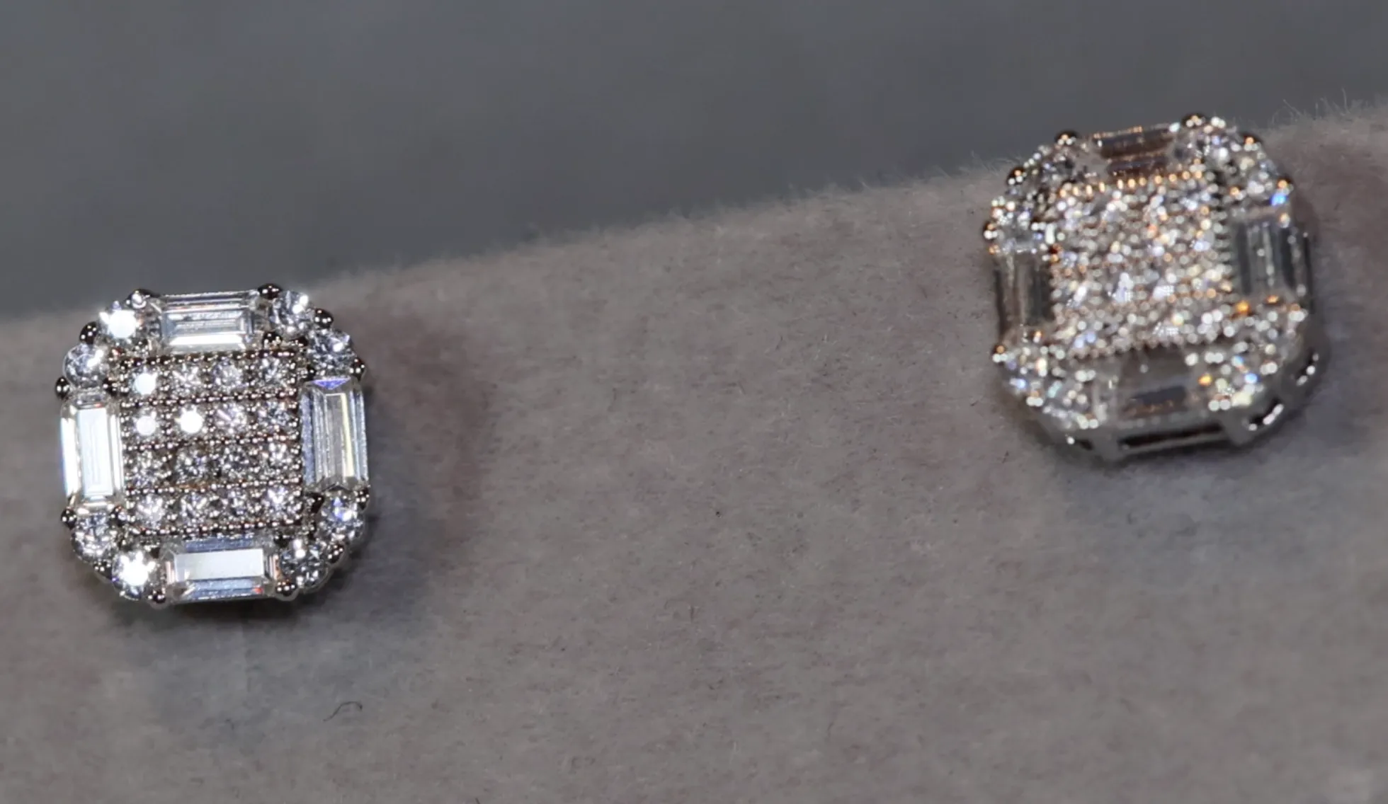 Iced Out Ear Studs | Hip Hop Earrings | Hip Hop Ear Studs