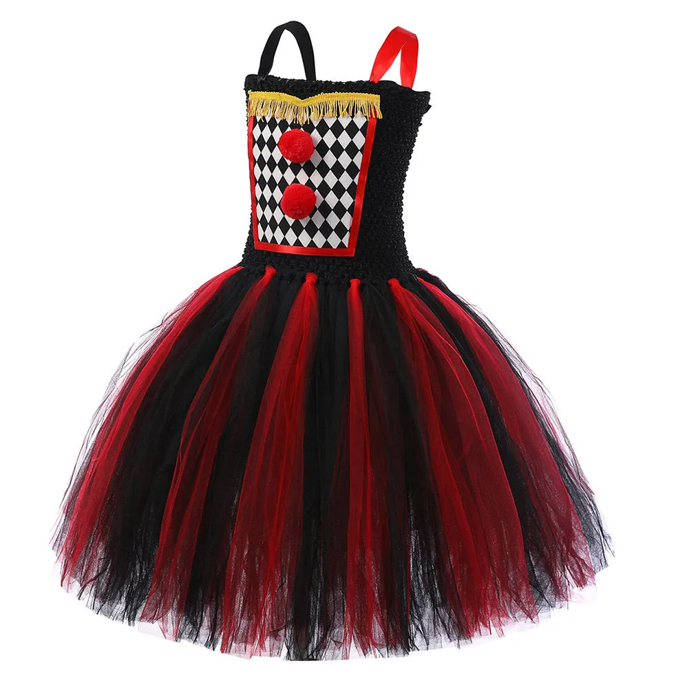 IT Pennywise Children's Circus Show Dress Cosplay Costume Outfits Halloween Carnival Suit