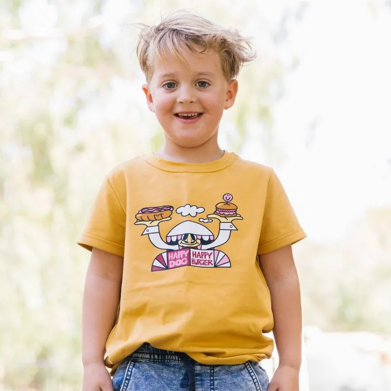 Jelly Alligator Kids So Hungry Logo T-Shirt - Gold