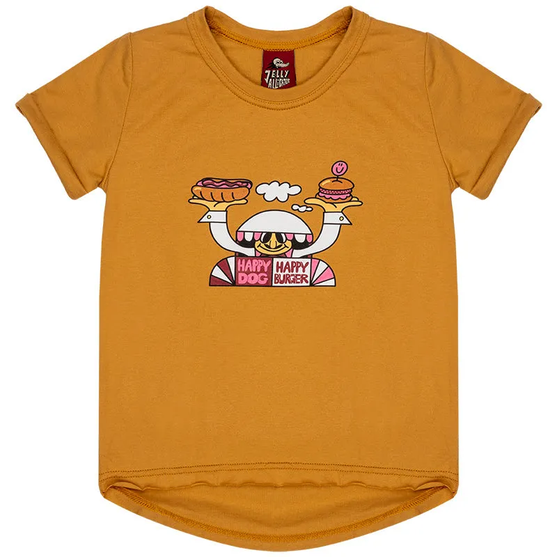 Jelly Alligator Kids So Hungry Logo T-Shirt - Gold