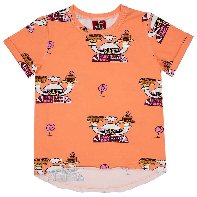 Jelly Alligator Kids So Hungry T-Shirt - Cantaloupe Peach