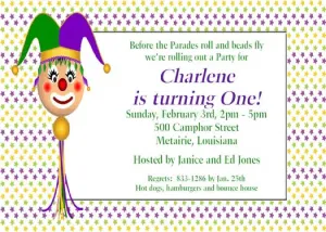 JESTER ON A STICK CUSTOM INVITATION