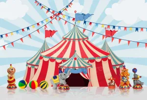Kate Cake Smash Backdrop Circus Carnival Toys for Photography