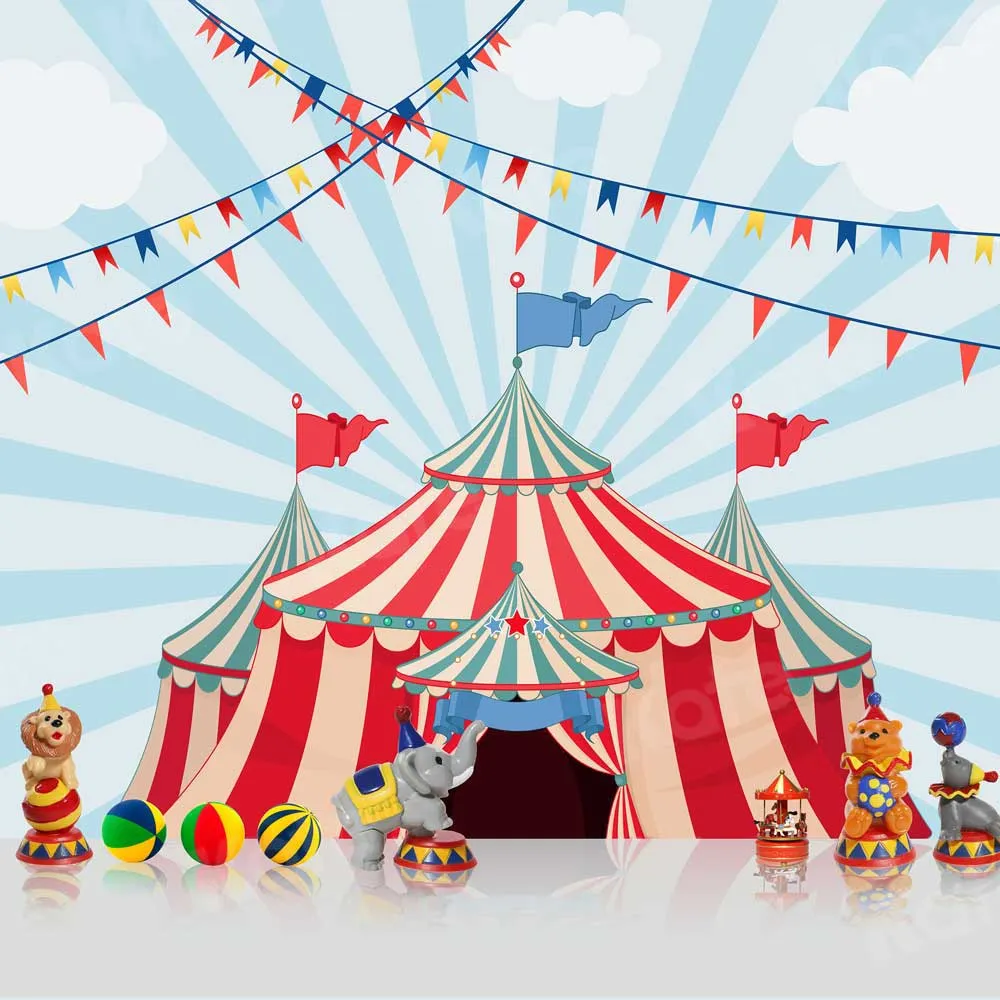 Kate Cake Smash Backdrop Circus Carnival Toys for Photography