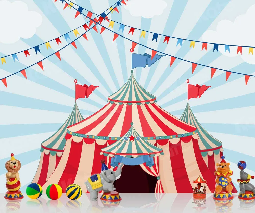 Kate Cake Smash Backdrop Circus Carnival Toys for Photography