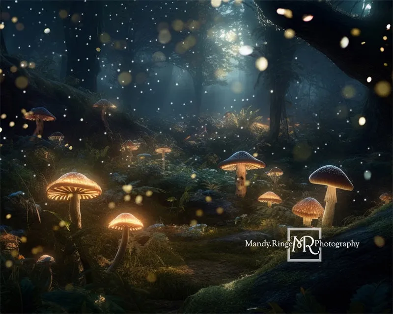 Kate Enchanted Mushroom Forest Night Backdrop Designed by Mandy Ringe Photography