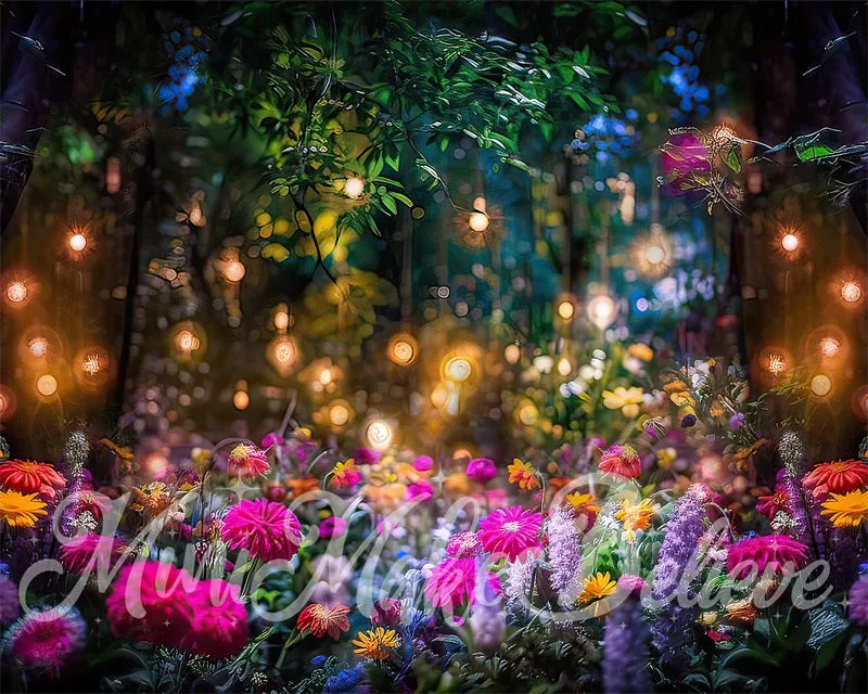 Kate Fine Art Enchanted Fairy Forest Night Backdrop Designed by Mini MakeBelieve