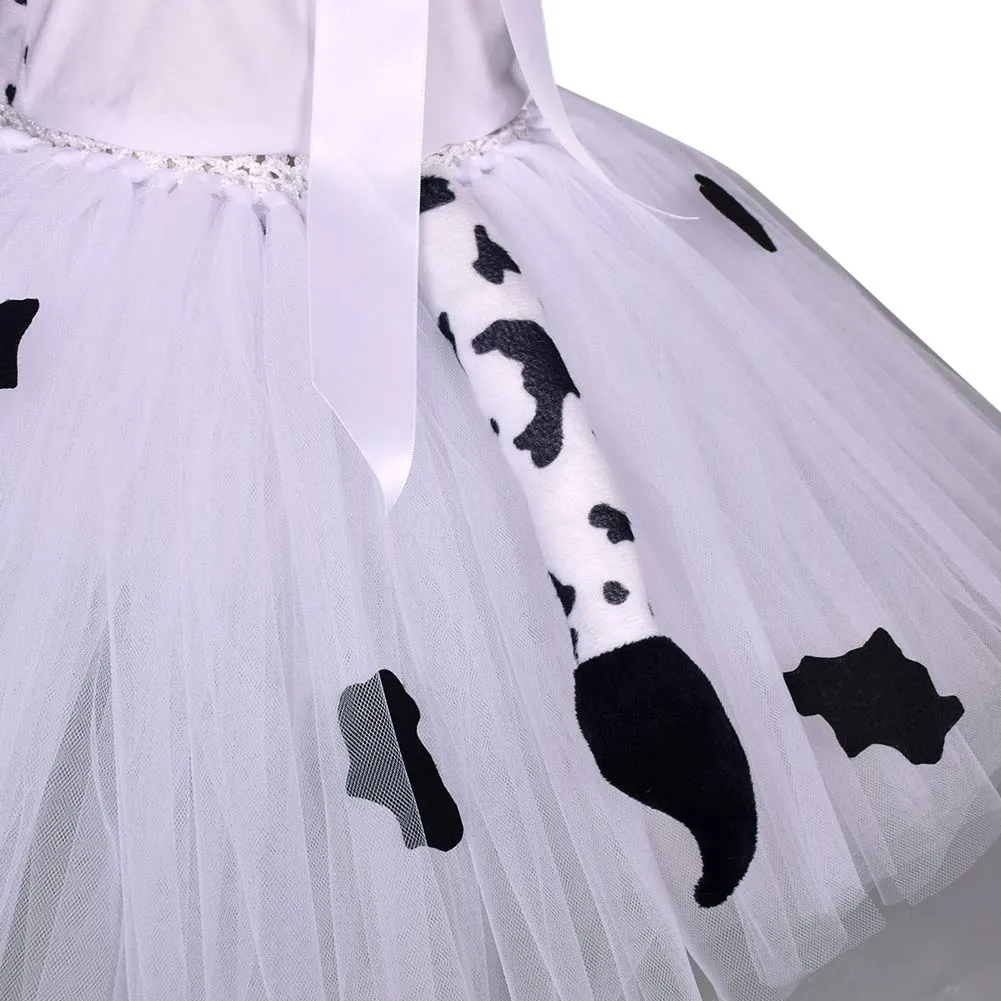 Kids Girls Cows Print Cosplay Costume Dress Outfits Halloween Carnival Suit