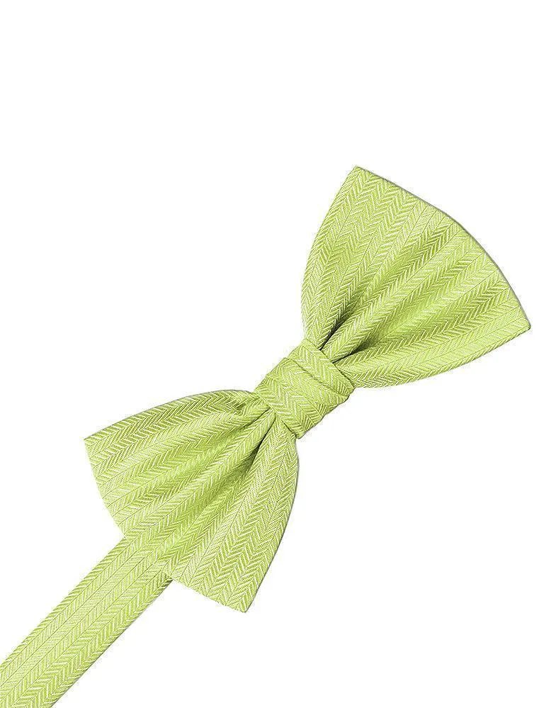 Kiwi Herringbone Kids Bow Tie