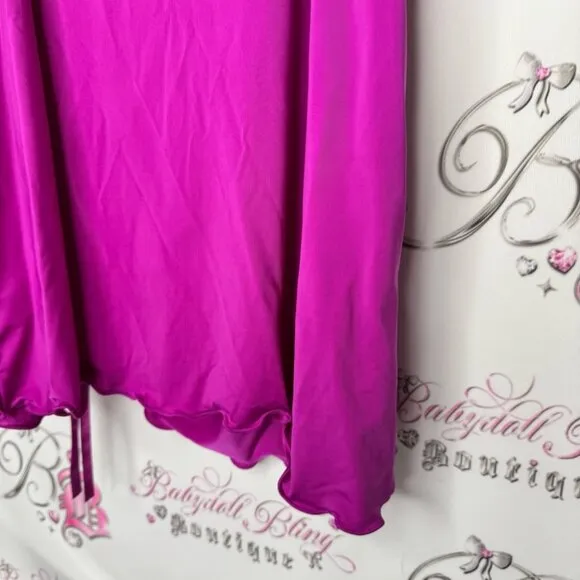 La senza dress rutched lace sexy nighty gown Purple Lace Chemise ribbon
