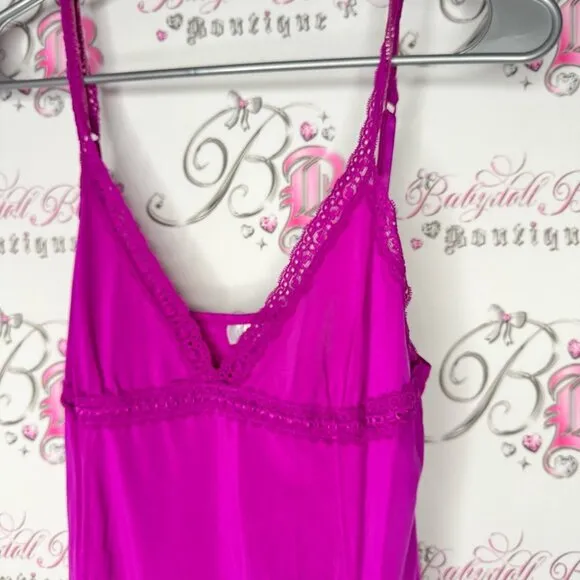 La senza dress rutched lace sexy nighty gown Purple Lace Chemise ribbon